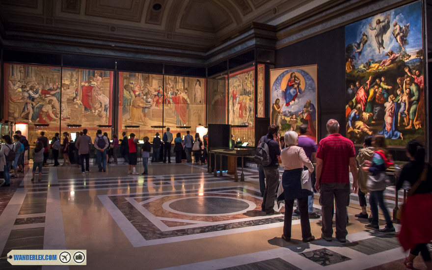 Lots of paintings in Vatican Museum